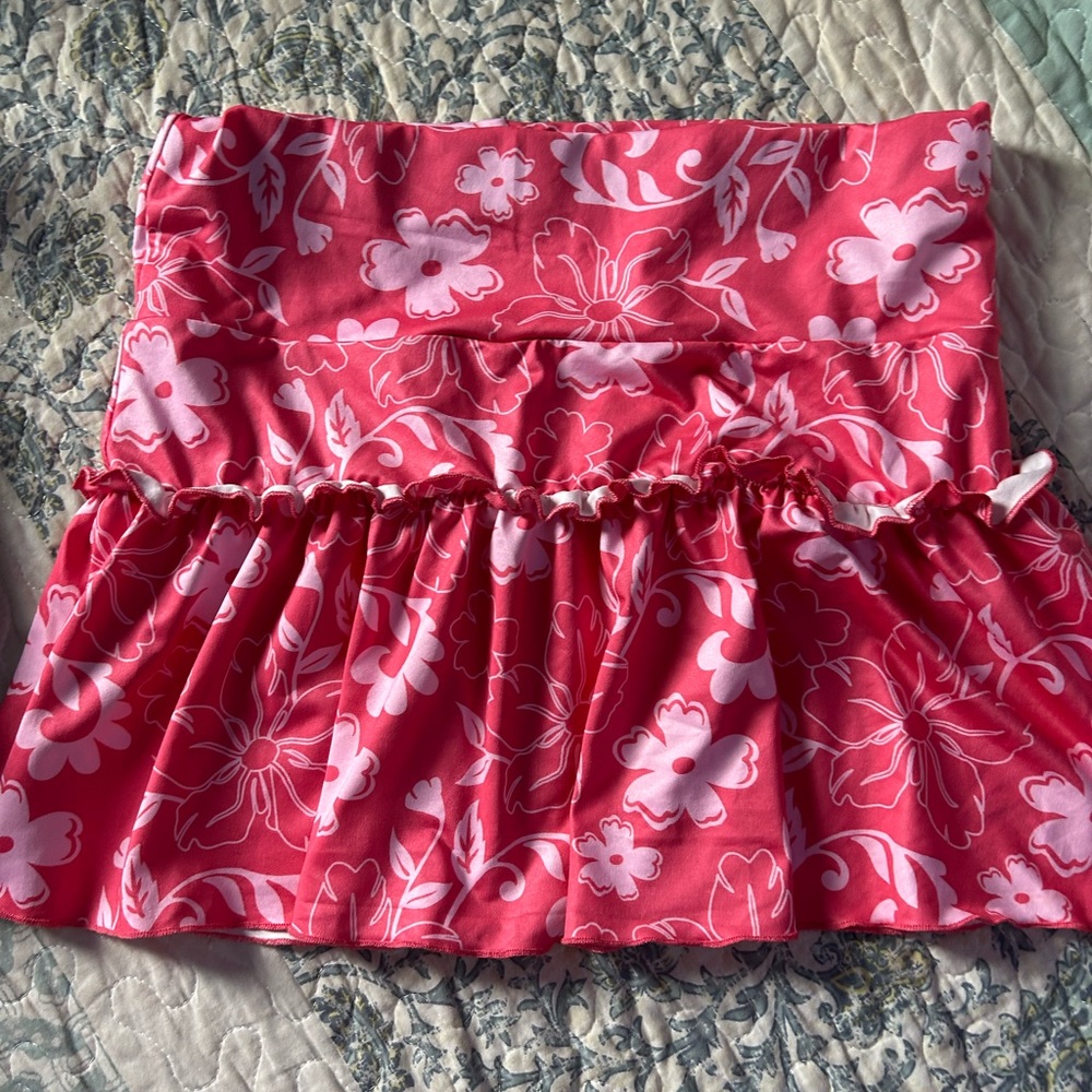 Shein Pink Floral Tropical Skirt